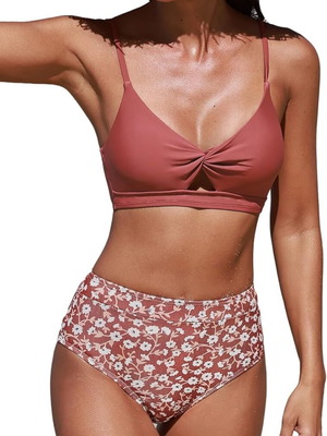 Women's swimsuit with high waist and V-neckline, size S, like new