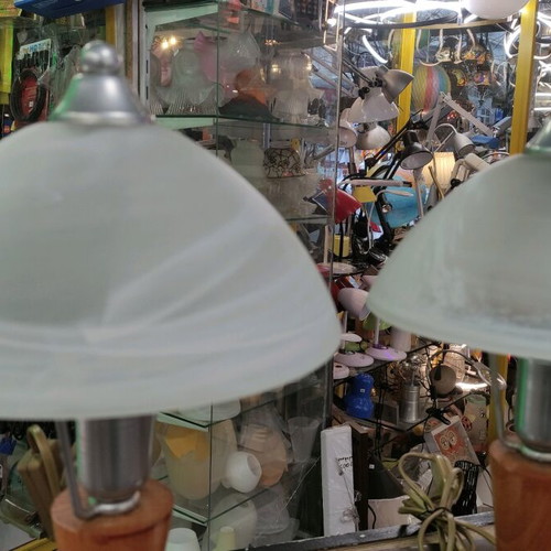 Table lamp set like new, wooden, 2 pieces
