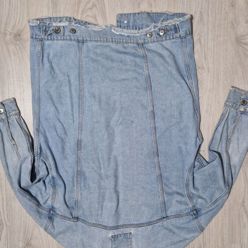 Pull & Bear women's oversized blue denim jacket used, long