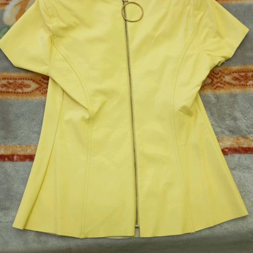 Manolo leather blouse like new, yellow, size L