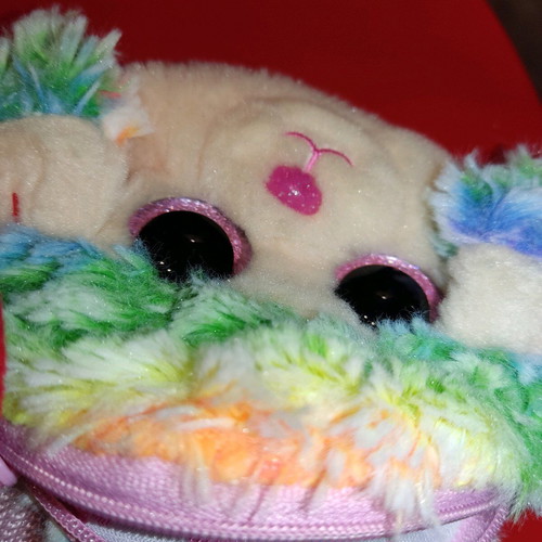 Fuzzy bag and wallet almost new girls' style