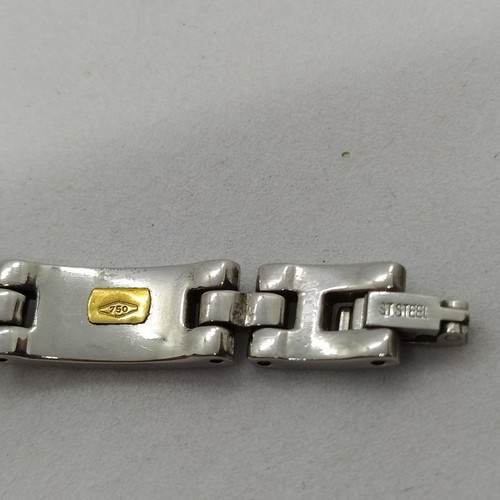 Steel men's bracelet used with 750 18k gold details