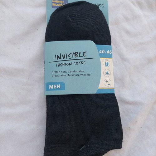 Cotton men's socks new, pack of 3 pairs, black