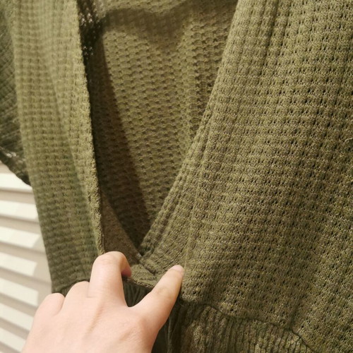 Knitted short-sleeve crop top Pull&Bear like new, green