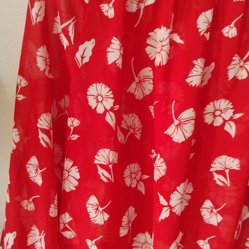 Red floral off shoulder blouse like new, size L