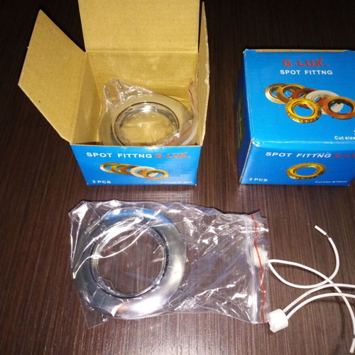 G-Lux round metal recessed spot frame with G5.3 MR16 socket, 20 pieces, new