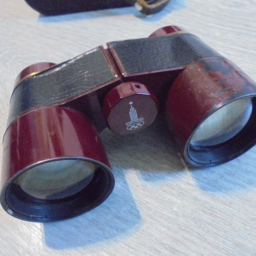 Soviet binoculars 4x Olympics Moscow 1980 used with case