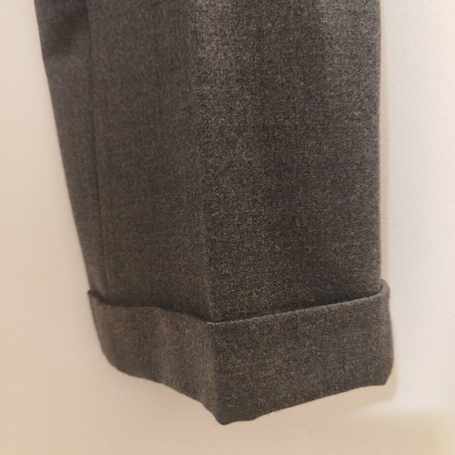 Wool Italian pants like new, gray with cuffs