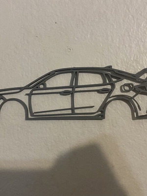 Honda Civic FL5 Type R Minimal 3D Printed Διακοσμητικό Τοίχου Καινούργιο