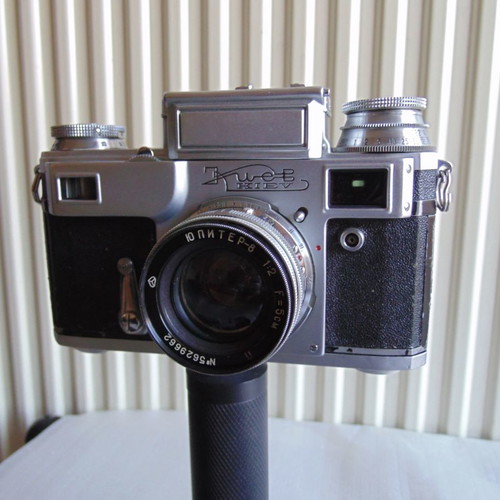 Kiev 3A 1956 camera used with 3 lenses and accessories