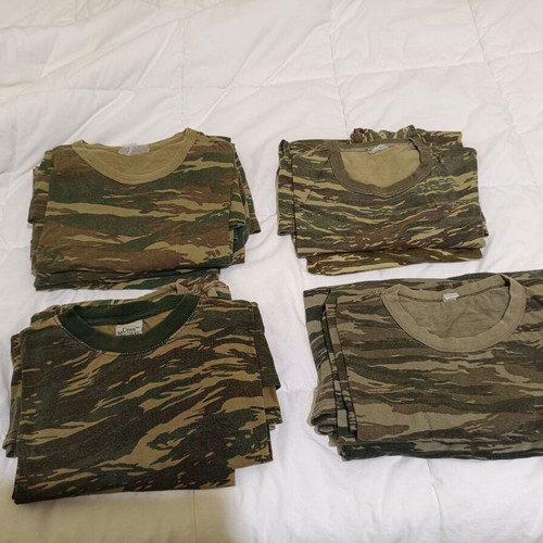 Camouflage short-sleeve shirts used, set of 10 pieces