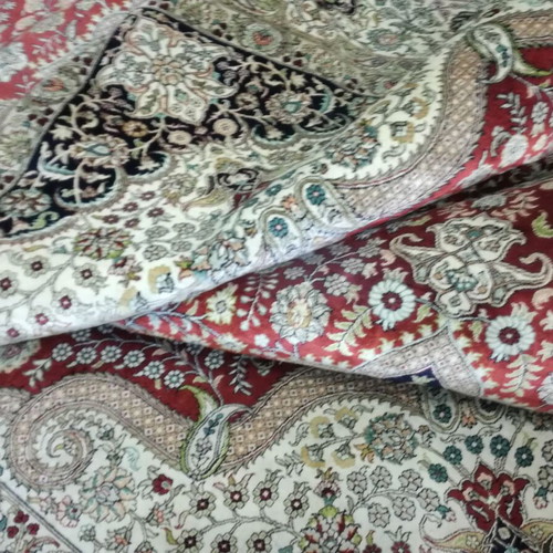 silk carpet handmade, HEREKE, in silk warp (its retail price is over 17,000) 3.06 x 2.14