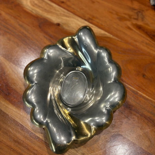 Silver-plated bowl with 24k gold collectible like new