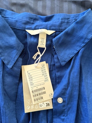 Linen shirt H&M new, blue, size M