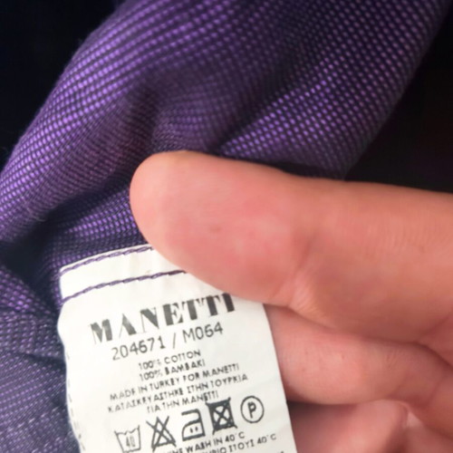 Manetti long sleeve shirt XXL slim fit purple like new, 100% cotton
