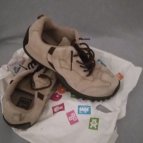 CAT leather men's shoes used, beige, size 42, athletic
