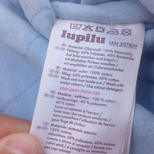 Sleeping bag Lupilu like new, size 0-6 months, light blue