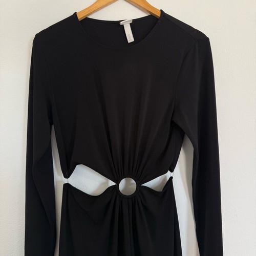 Pencil midi dress H&M with waist cutout like new, black