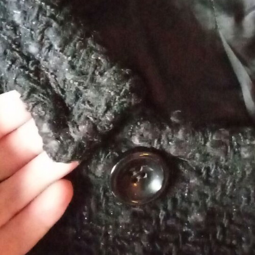 Zara women's winter jacket like new, black boucle wool