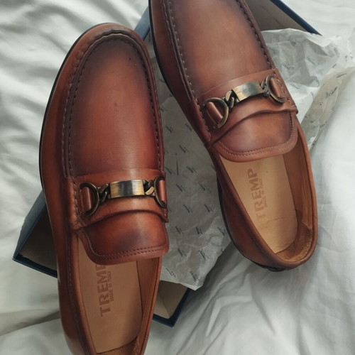 GK Uomo Italian leather shoes like new, tan color, casual style, size 43