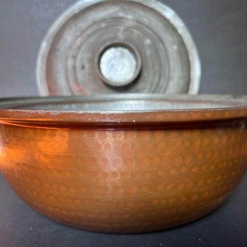 Large Copper Pot used, vintage bakiri 30 cm
