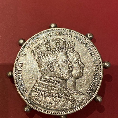 Silver coin 1861 Prussia in jewelry used