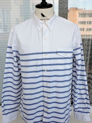 Polo Ralph Lauren Men's Navy Striped Button Down Shirt XL