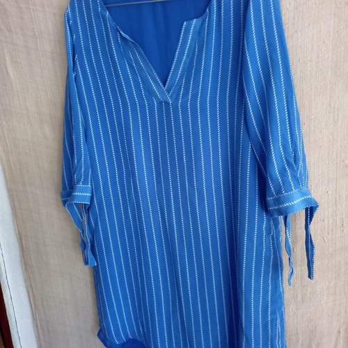 Massimo Dutti silk tunic, size 38, blue
