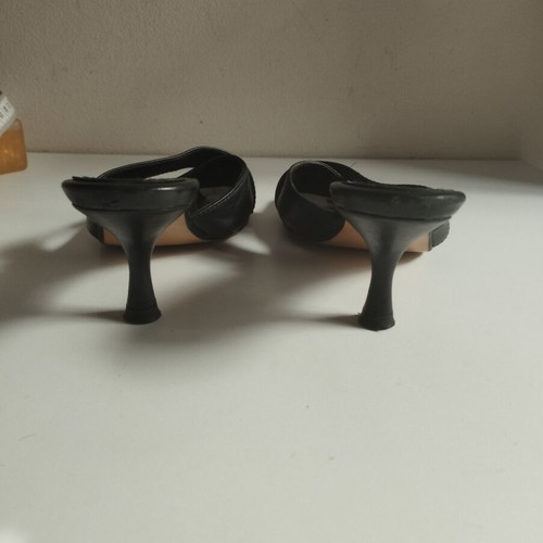Zara leather mules sandals used, size 37/38, black