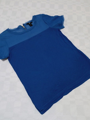 H&M Blue Blouse size S like new with transparent upper part