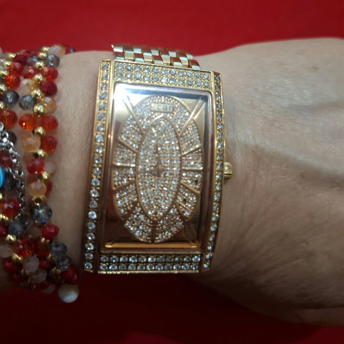 Ecan Quartz Iced Out Women's Watch Gold New