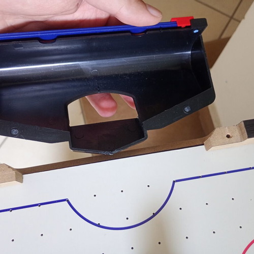 Wooden air hockey table used, 51x31 cm