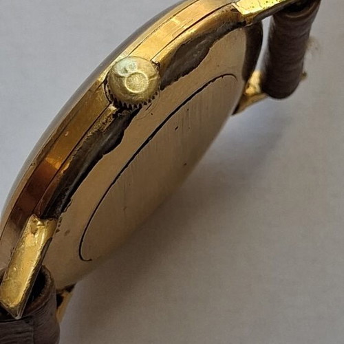 Milus Swiss Collection men's winding watch used, beige and gold