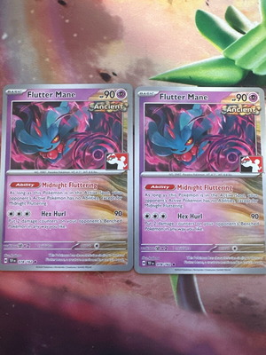 Κάρτες Pokémon Flutter Mane από prize pack 5, καινούργιες, non holo, 2 τεμάχια