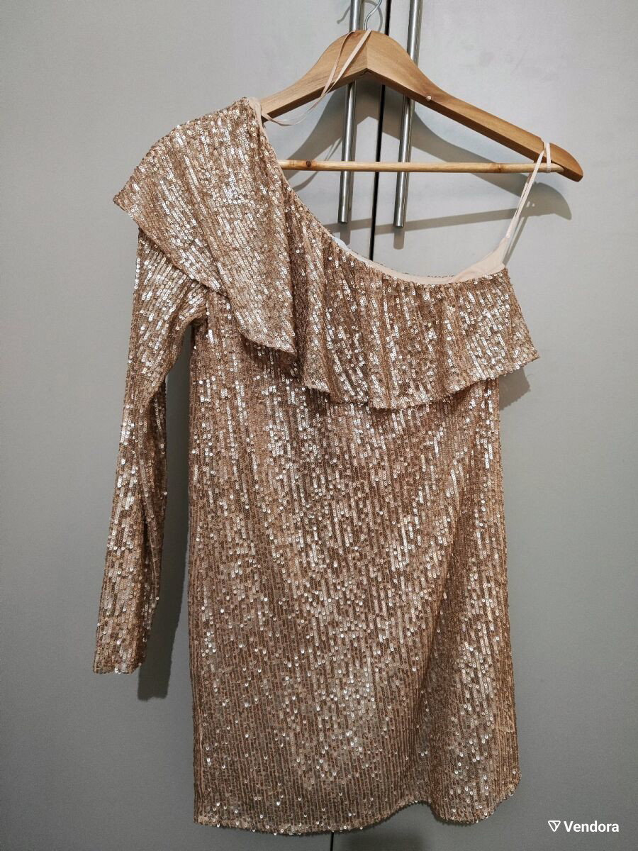 Zara dress with sequins and one shoulder -  10,00 - Vendora.cy