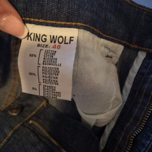 King Wolf men's jeans size 48 blue black new with stretch