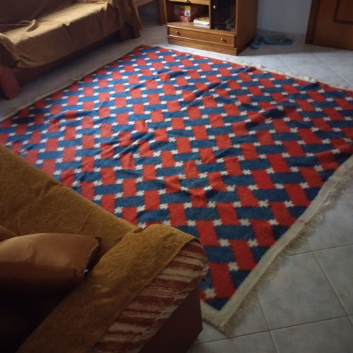Handmade velentza new with red, white and blue patterns 2.06x2.43