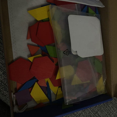 Wooden Montessori Educational Toy with Cards and Geometric Shapes like new