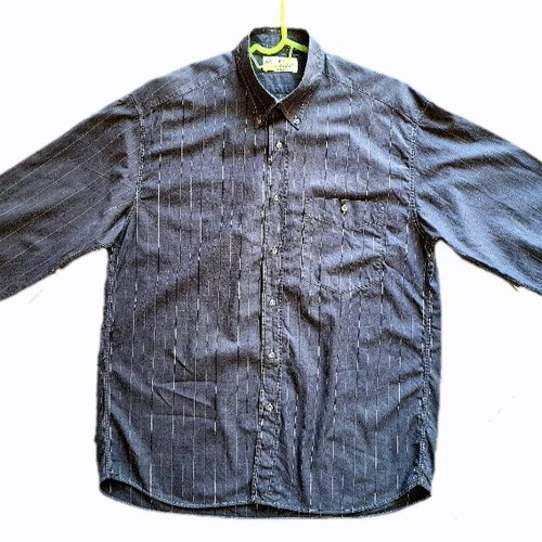 Vintage Exclusive 90s Shirt Filo di Scozia like new, charcoal striped, size L