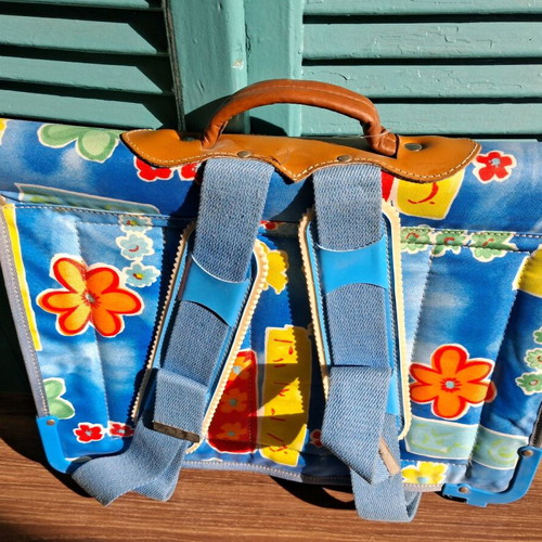 Vintage School Bag 80s-90s "Flower Power" New Greek Made