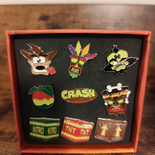 Crash Bandicoot collectible box with Numskull badges like new