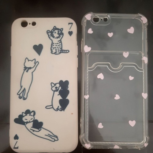 iPhone 6/6s cases like new, transparent with cardholder and printed design