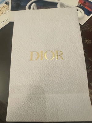 Dior packaging bag new, white and gold textured