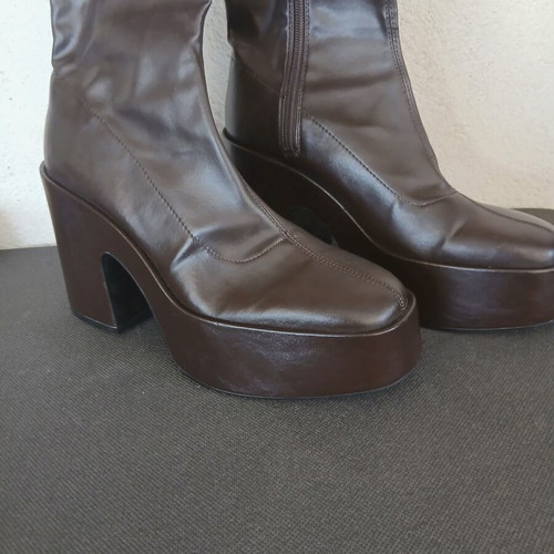 Zara leather ankle boots set of 2, black and brown, like new, size 39