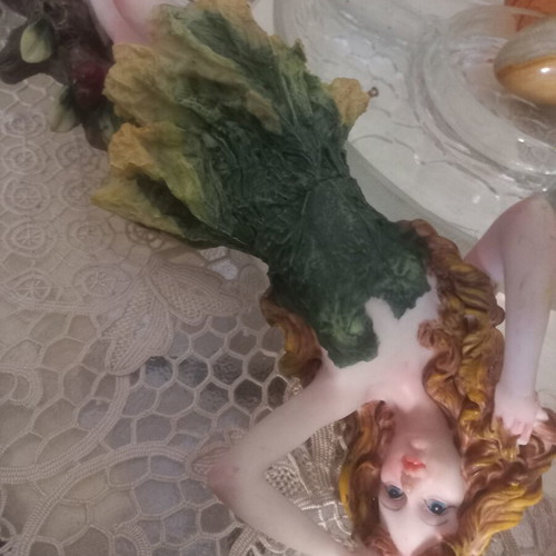 Vintage decorative fairy and boy figurine set, like new, 30cm and 20cm