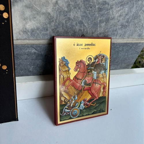 Saint Demetrios icon used, gilded, 15 x 20cm