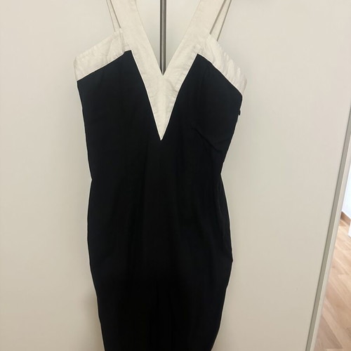 Nadia Rapti midi dress black with white details like new