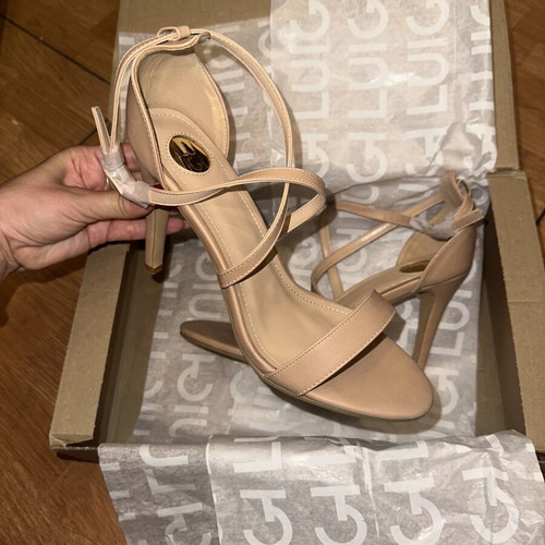 Luigi high heel sandals size 40, beige