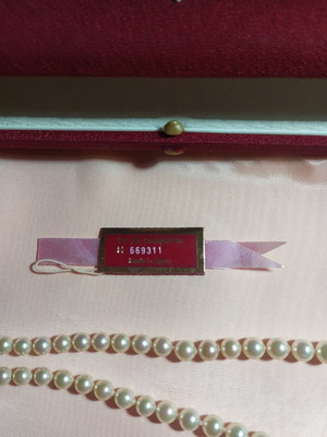 Majorica pearl necklace, 50 cm, silver clasp