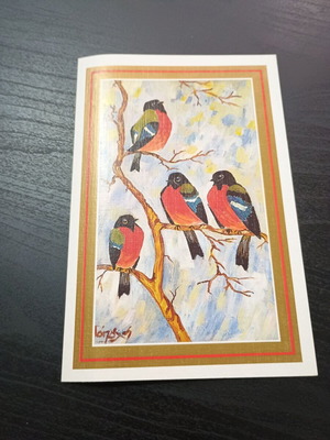 Postcard painting with mouth and foot, set of 3